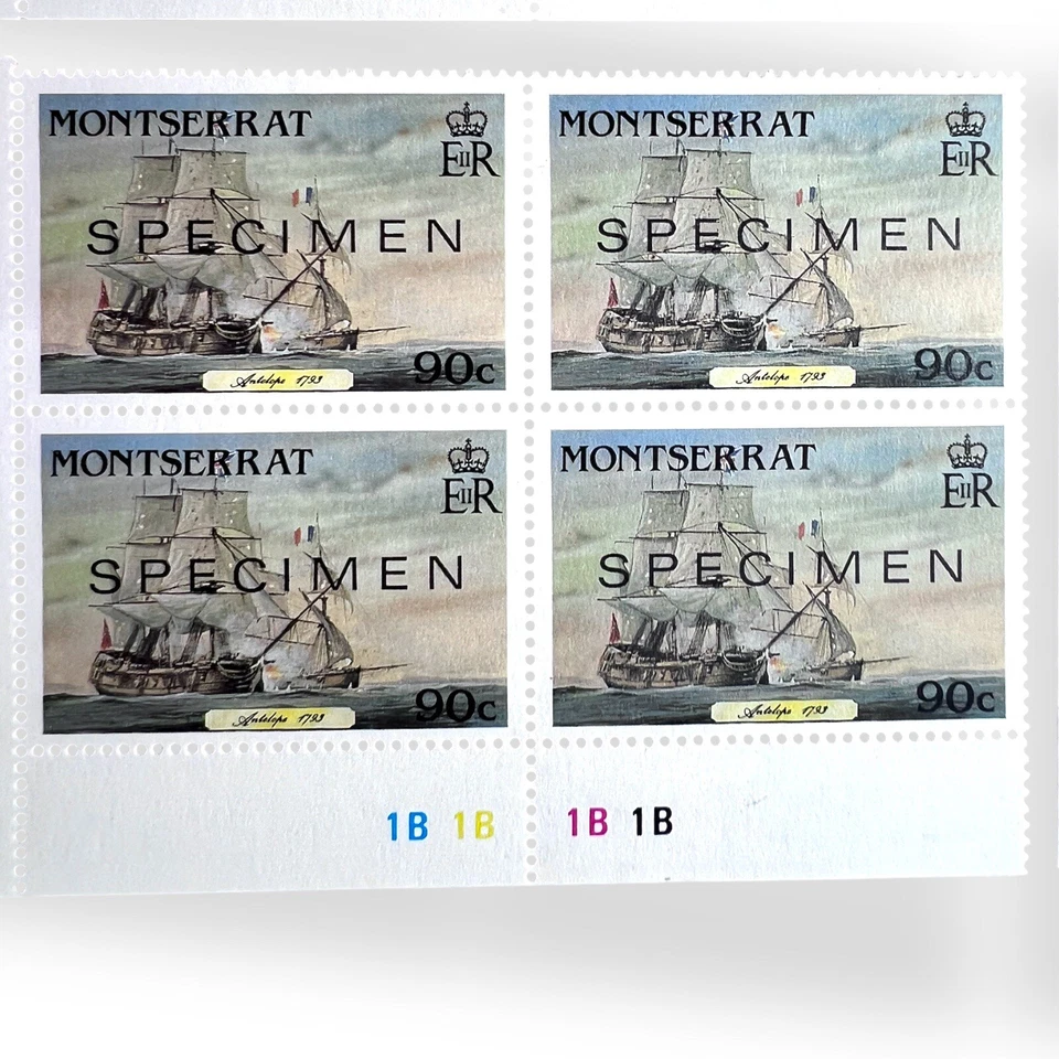 BULK LOT x16 Decimal Stamps UNUSED Montserrat 1986 Postal Sailing Ships MNH - Image 3 of 4
