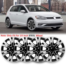 For VW Golf Jetta 15'' Hubcaps Wheel Covers Snap On R15 Tire Steel Full Rims