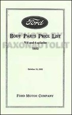 1932 Ford Car And Pickup Truck Body Parts List 32