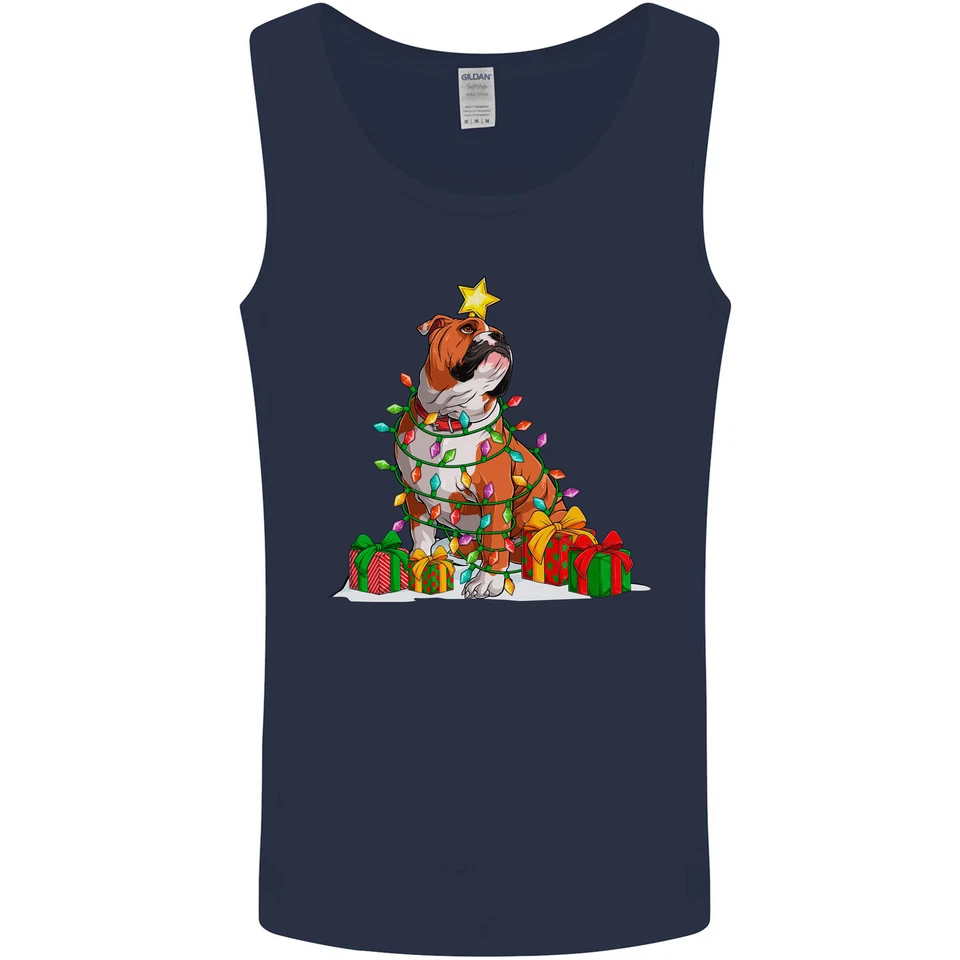Gildan 64200 Herren Boxer Hund Xmas Tank Top Weste Schwarz - Bild 3 von 4