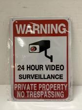2 Pack No Trespassing Private Property 24 Hour Video Signs 7X10 Inchs