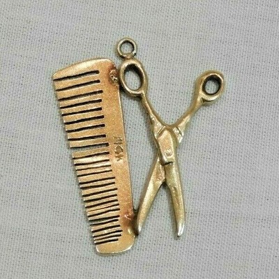 Tiny Scissors Necklace, 14K Gold Hairdresser Gift, Silver Signatur