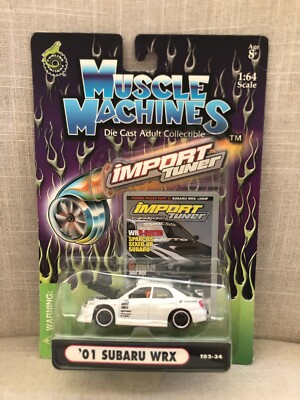 2002 Muscle Machines Die Cast 1:64 White Pearl 01 Subaru WRX