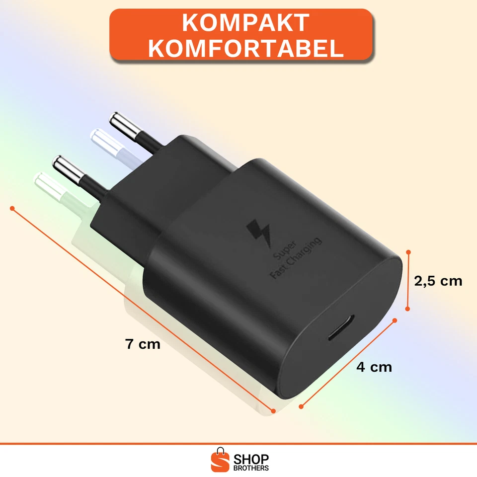 Cargador Rápido 25W Alimentación Y Cable de Carga Usb-C para Samsung S20 S21 Ultra Foto 4 de 4
