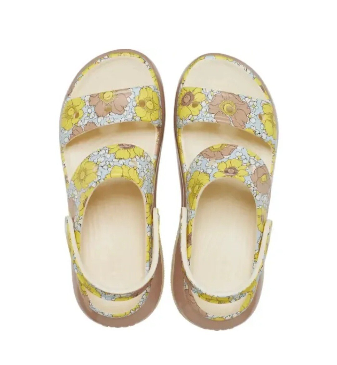 NEW Crocs Classic Mega Crush Retro Floral Sandals Women's size 7 8