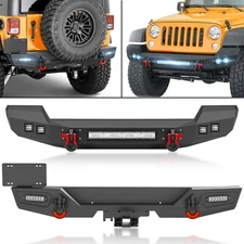 Compatible For 2007-2018 Jeep Wrangler JK JKU Rear Or Front Bumper W/ D-rings