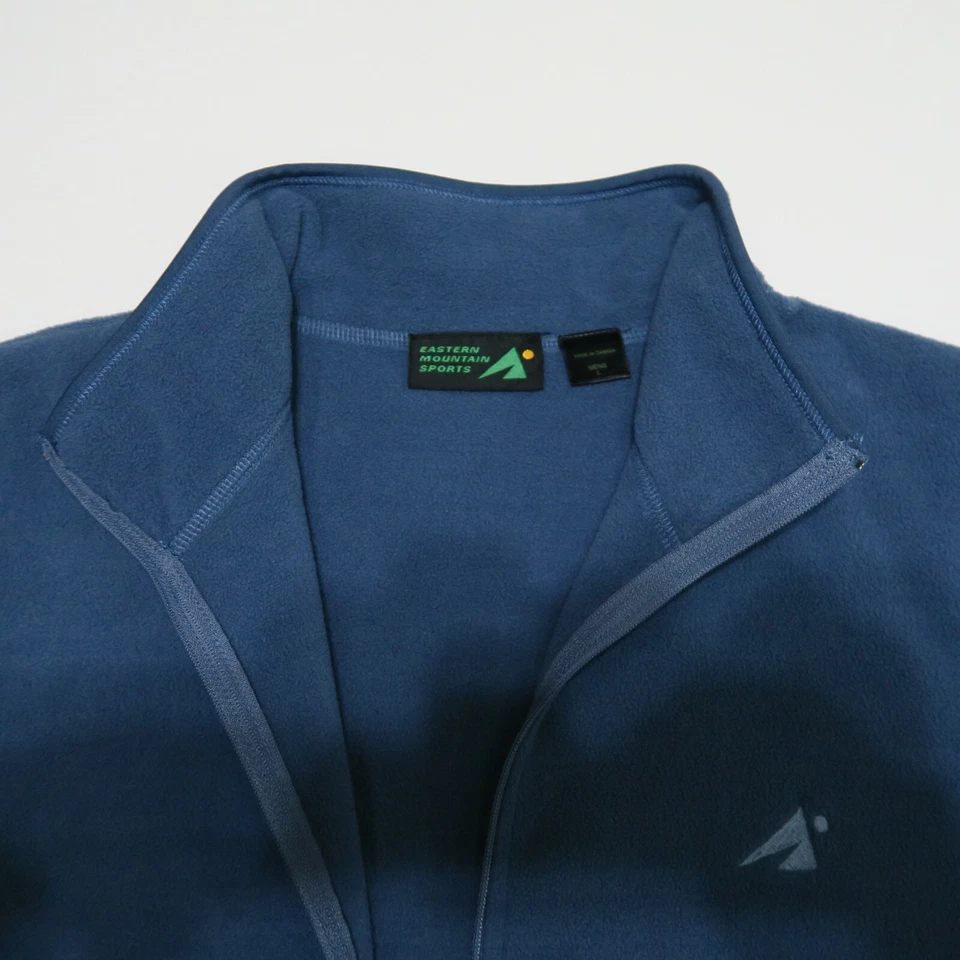 Eastern Mountain Sports Mens Large Pullover Sweater Half Zip Blue Made in Canada - Image 3 of 4
