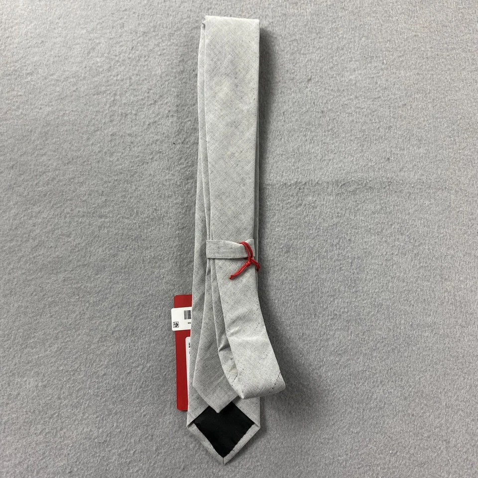 Hugo Boss Tie Mens Gray Necktie Linen Blend Italy - Image 4 of 4