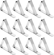 12 Pack Stainless Steel Tablecloth Clips Heavy Duty Table Cover Clamps Picnic