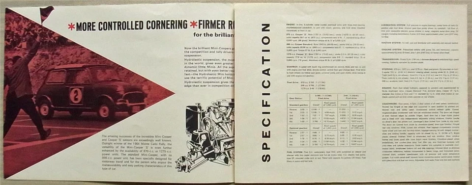 AUSTIN MINI COOPER 998cc & COOPER S 1275cc Car Sales Brochure c1964 #2284 - Image 2 of 3