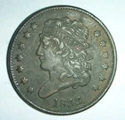 Photo of a 1833-P Half Cent from an eBay listing that sold on Jul 6, 2026