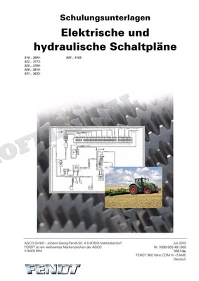 FENDT 919 922 925 928 931 934 Traktor Elektrische hydraulische Schaltpläne