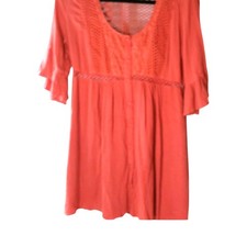 Miss Me Boho Mini Dress Lace Crochet Embroidered 3/4 Sleeve Women's S