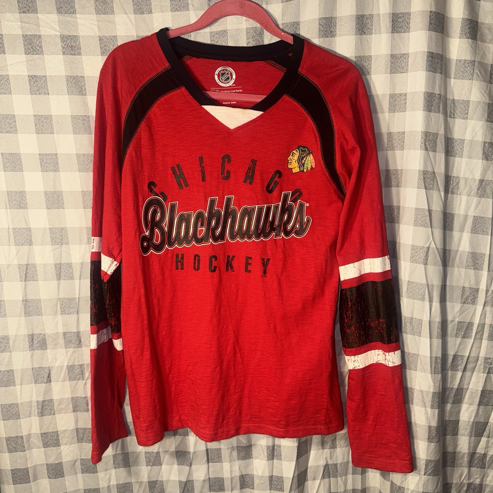 Men's Small GIII Sports Chicago Blackhawks NHL Hockey Long Sleeve T-Shirt