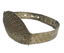 Vintage Wide Metal Textured Medallion Belt Size S/M 36"L Waist Cinch Boho Adjs