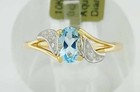 GENUINE 0.68 Cts AQUAMARINE & DIAMOND RING 10K GOLD - Free Certificate Appraisal — photo 2