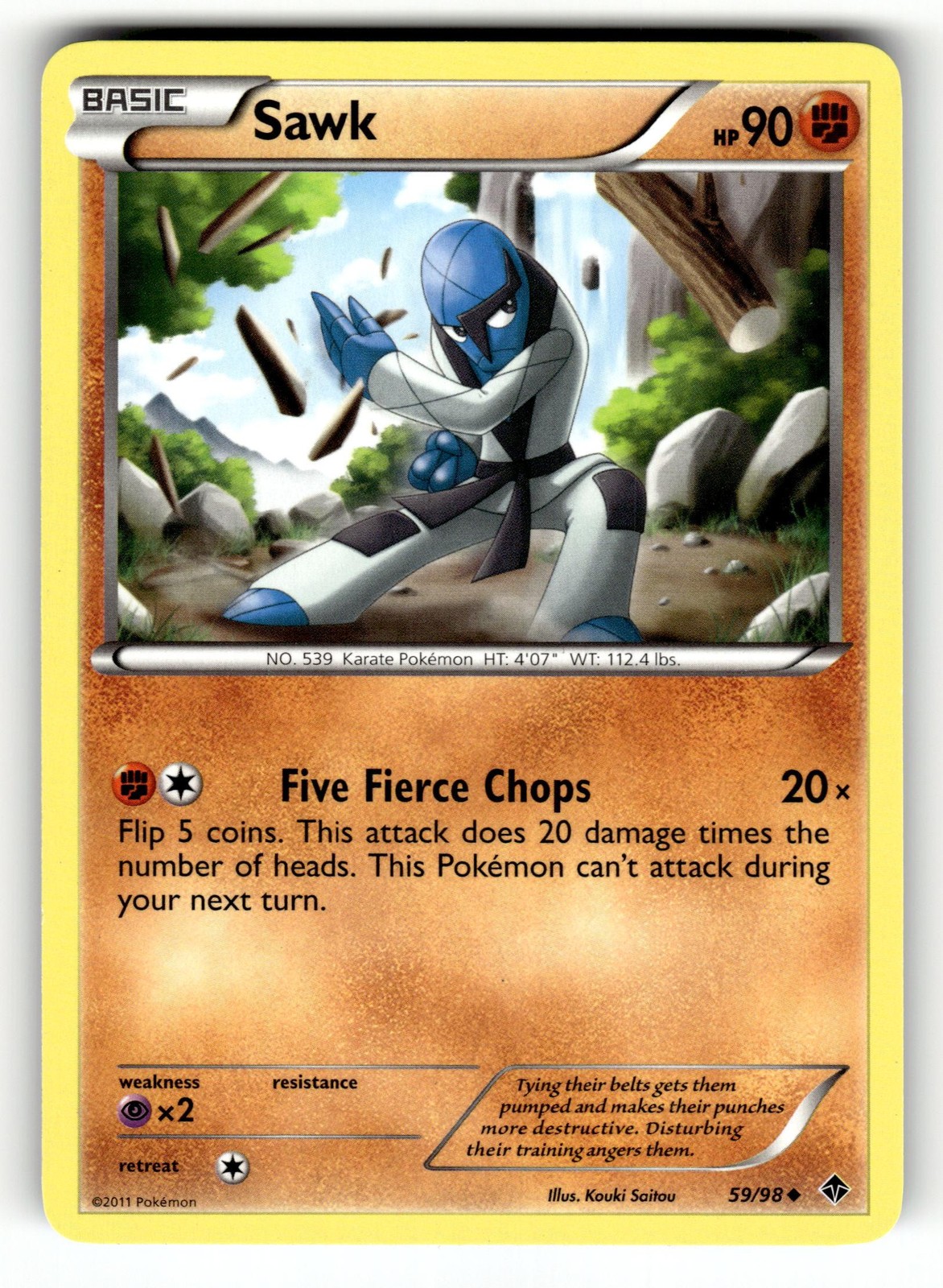 Pokemon: Emerging Powers Sawk #59/98 Sawk- Uncommon,Regular.VO5