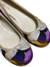 Rare Miu Miu Floral Ballet Flats Size 36.5 Women's Elegant Shoes
