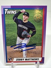 2025 Topps 1990 Topps Baseball #T90-74 Zebby Matthews RC SIGNED