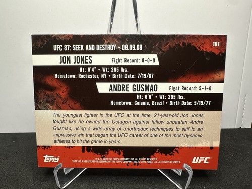 2009 Topps UFC #101 Jon Jones RC vs. Andre Gusmao Rookie (12) - Picture 2 of 2