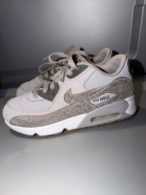 Nike Air Max 90 Gray White Animal Print Sneakers US 3Y