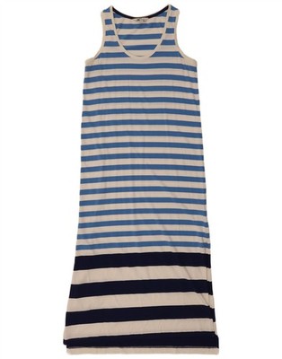 VINEYARD VINES ärmelloses Damen-T-Shirt-Kleid UK 10 Small blau gestreift AC20