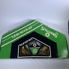 Vintage Boxed Spalding Table Tennis Set Oak Laminated Handles!