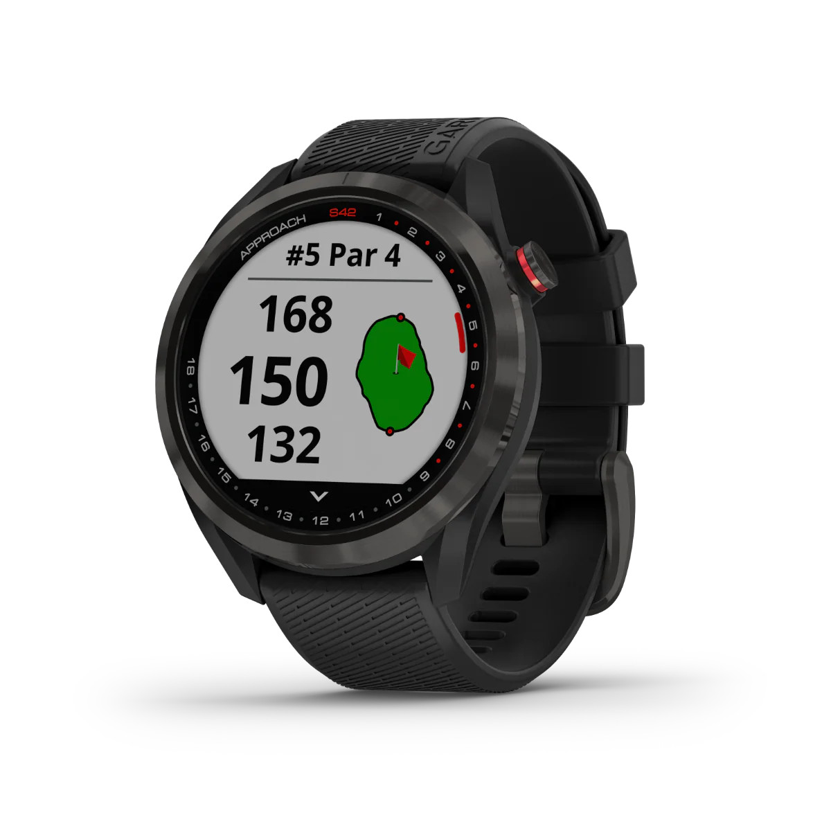 Garmin Approach S42 Black Silicone Band GPS Golf Smartwatch 30mm