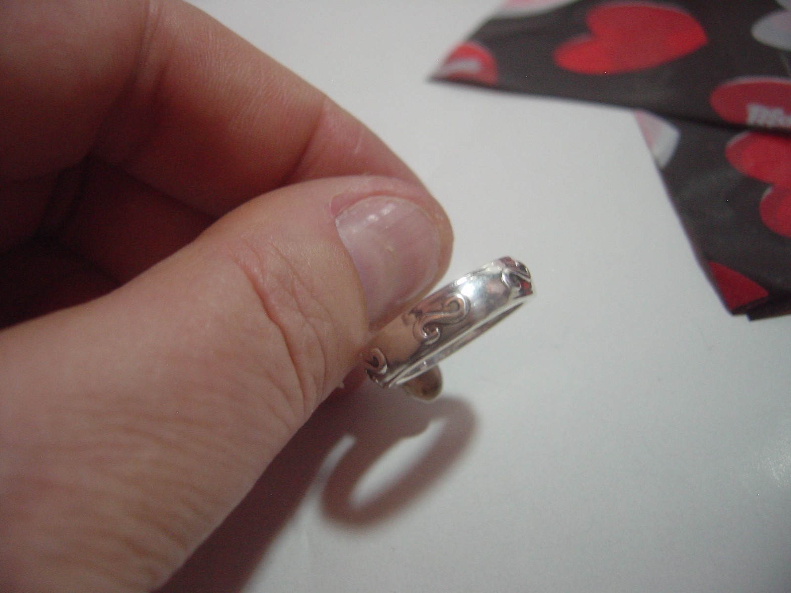 HEAVY SOLID SILVER RING-"DESIGNER-DAISY"-SKULL WI… - image 6