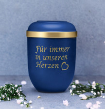 Bio Urne Naturstoff  Gratis Versand Zertifikat Biourne Top Bestatter Blau