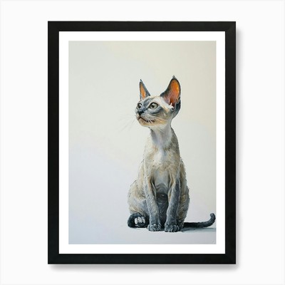Orientalisch Kurzhaar Katze Gemälde 2 A gerahmt Wandbild Poster Leinwanddruck Bild