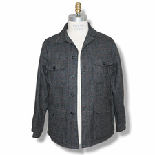 Vtg Woolrich 42 Mackinaw Cruiser 4 Pocket Jacket Gray Check Outdoor Hunting Wool