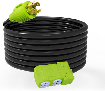 #ad #ad 30 Amp to 20 Amp 110V Generator Distritution Cord with Circuit BreakerNema L14 $110.12