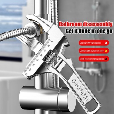 6-68mm Universal Repair Set Bathroom Hand Tool Large Opening Pipe Wrench Nut Key