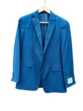 New Van Heusen Blazer Boys 18 Blue Two Button Closure Collared Suit Jacket