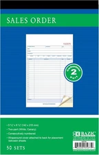 BAZIC Products Sales Order Book, 50 Sets 5 9/16" x 8 7/16" 1-Pack, 50 
