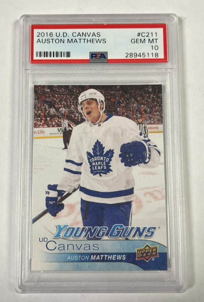 2016 Upper Deck Canvas Young Guns Auston Matthews # C211 PSA 10