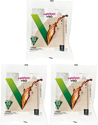 Hario V60 Natural Paper Coffee Filter, Size 02, 300 Pack Cone Paper Filter