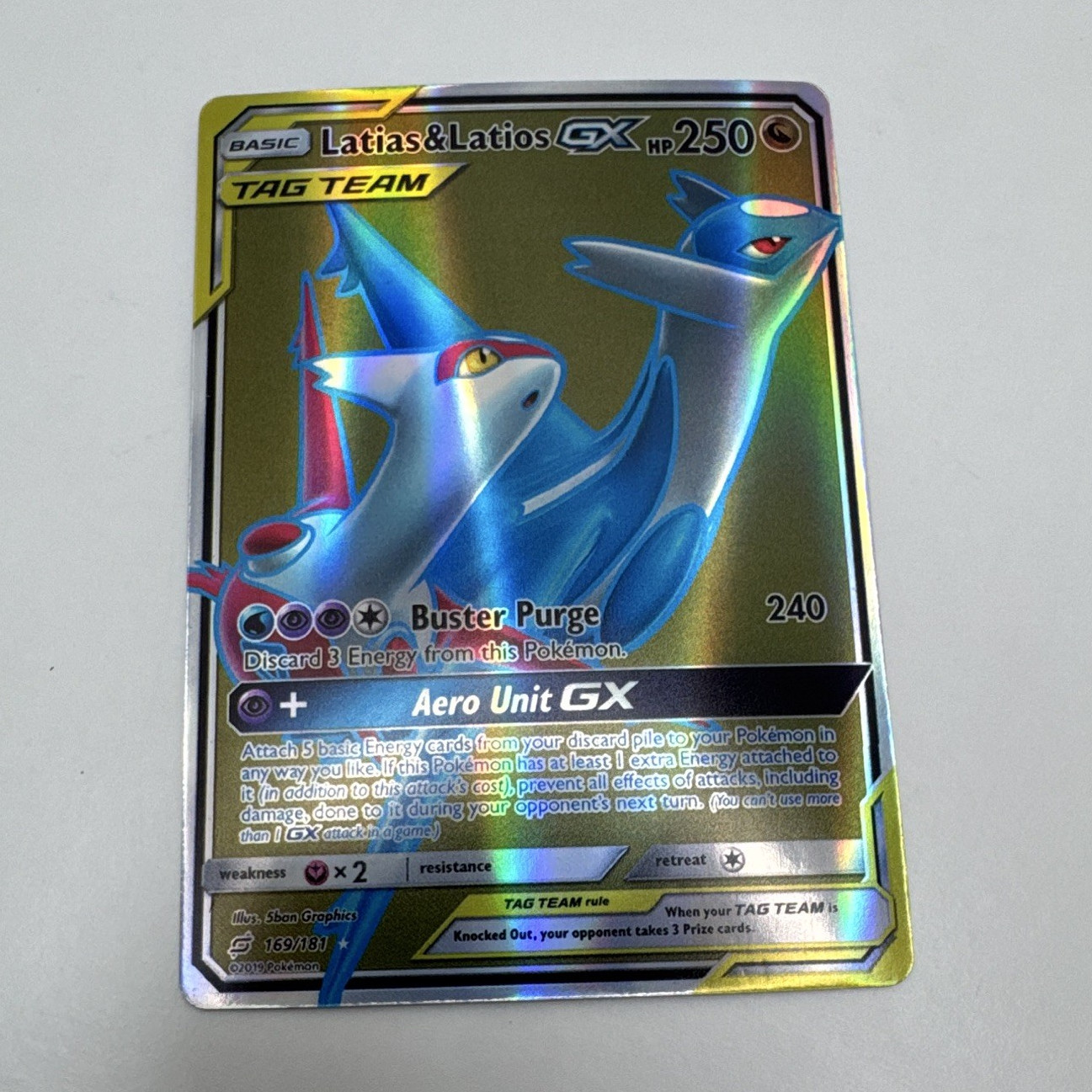 Latias & Latios GX 169/181 SM-Team Up UR Full Art Holo Eng 250 HP