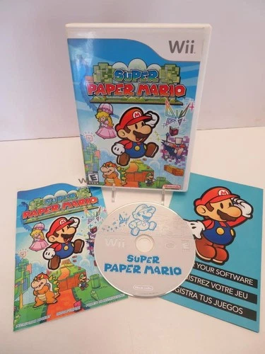 Nintendo Wii Video Game SUPER PAPER MARIO Complete