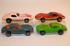 Four (4) Vintage 1970's - 1980's Hot Wheels Chevrolet Corvette Cars