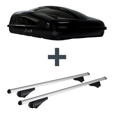Dachbox Topbox TopBox 350 + Dachträger Menabo Tiger für VW Golf 7 Sportsvan AM1