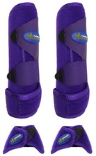 Horse Professional Equine Sports Medicine Splint Bell Boots Purple 41PRB