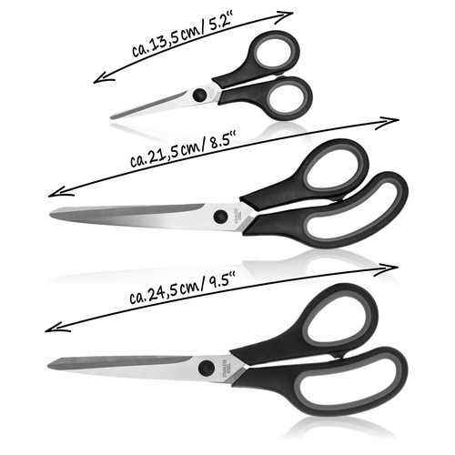 12-teiliges Scheren-Set in 3 Größen - Haushaltschere, Küchenschere, - Bild 6 von 8