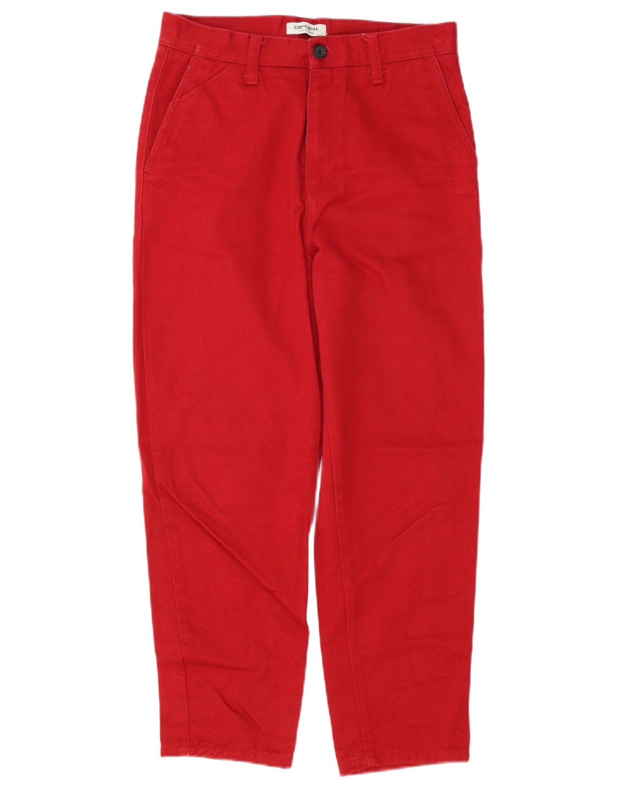 Pantalón chino recto Carhartt para hombre W27 L26 rojo algodón BO11