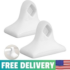 2 Pcs White Ceramic  Porcelain Towel Bar Brackets - Vintage Retro Towel Rack...