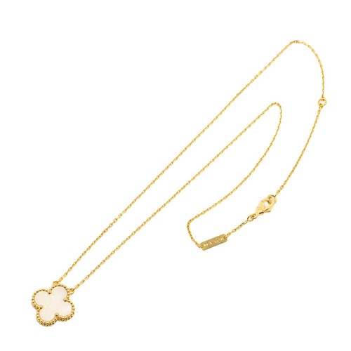Van Cleef Arpels Vintage Alhambra MotherofPearl MOP Necklace 18K YG 750 90289864 - Picture 2 of 7