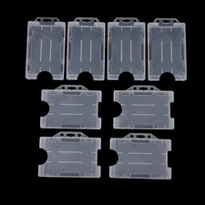 4pcs Unisex Multi-use Hard Plastic Double Sided ID Card Badge Holder Cover Case