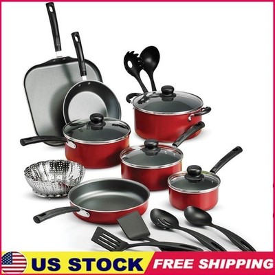 18-Piece Nonstick Cookware Set Dishwasher Safe Kitchen Essentials Aluminum Set