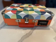 Portable Colorful Suitcase Record Player - Geo Print Tested Works